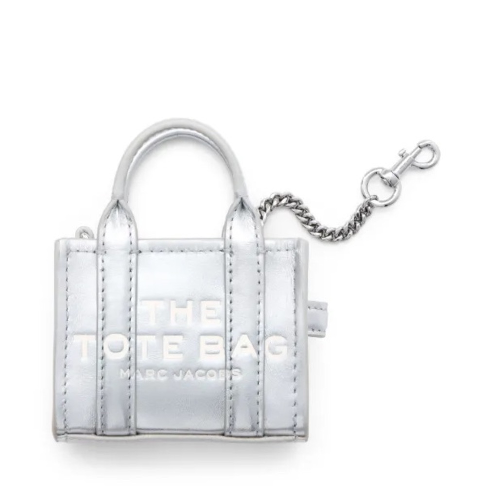 Marc Jacobs Silver Mini 'The Tote Bag' Keychain Charm